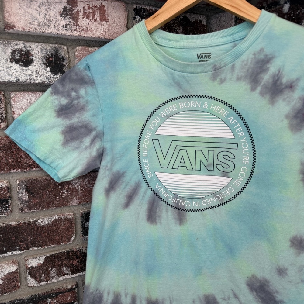 Vans Kids Pastel Aqua/Mint/Grape Spiral Tie-Dye Tee